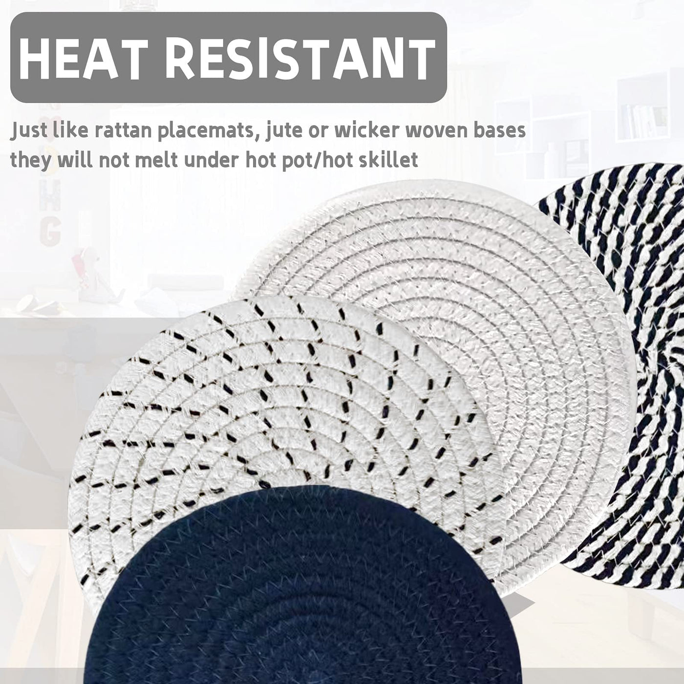 Support de Pot Chaud de Tapis de Tissage de Fil de Coton