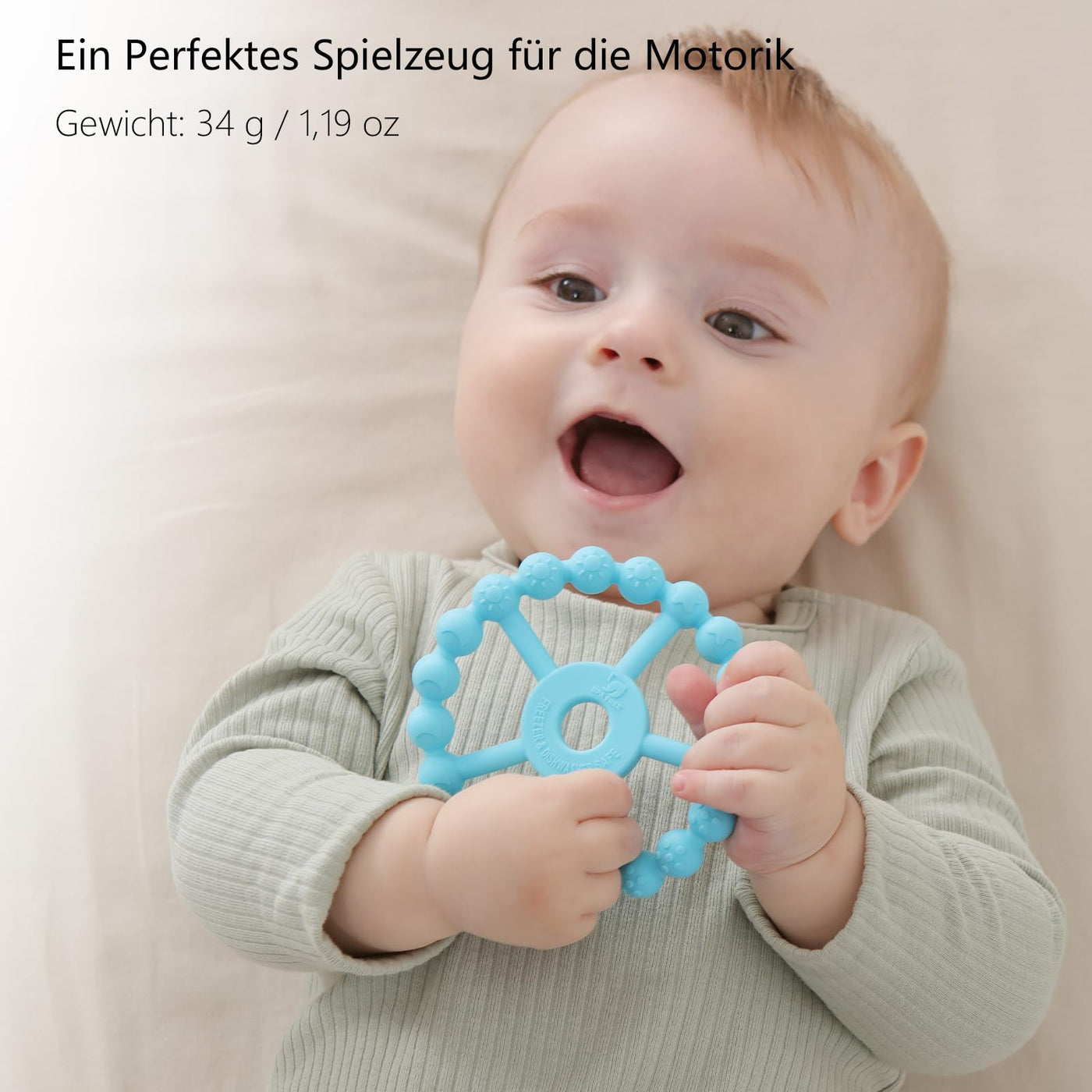 Beißring Baby, 3er-Pack Beißring Baby Spielzeug Kühlung, Silikon Greifring