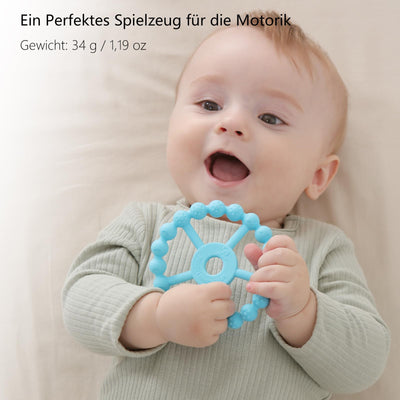 Beißring Baby, 3er-Pack Beißring Baby Spielzeug Kühlung, Silikon Greifring