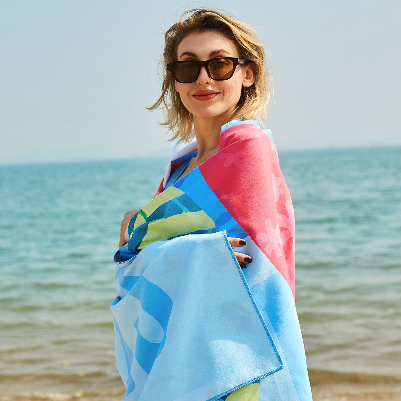 Serviette de plage Large, serviette en microfibre