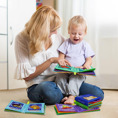 6-teiliges Stoffbuch für Babys, weiches Stoffbuch für Babys, Lernspielzeug für Babys, frühes Lernspielzeug