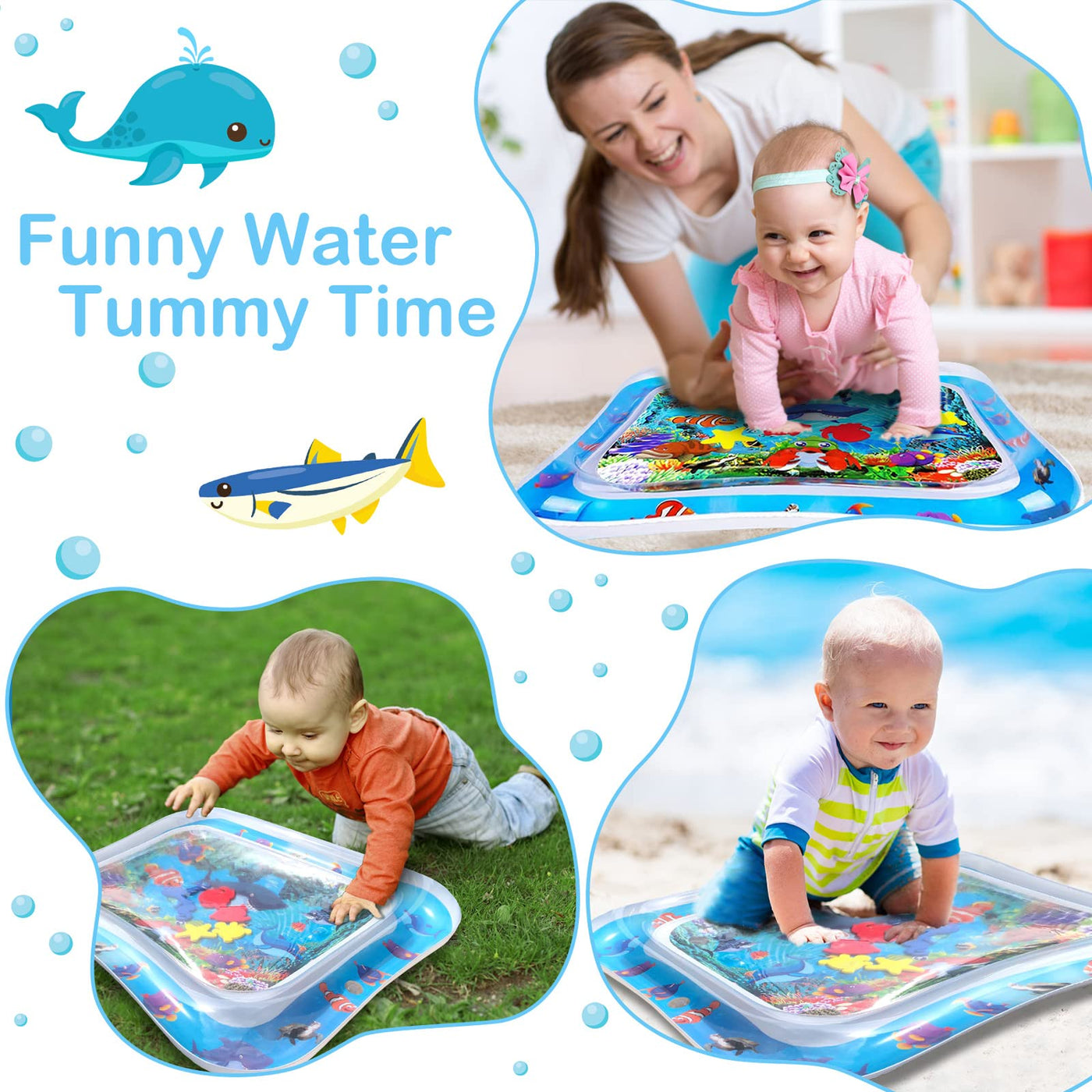 Wassermatte Baby, Wasser Spielmatte Spielzeug Baby Wasserkissen Aufblasbares Wasserspielzeug für Babys