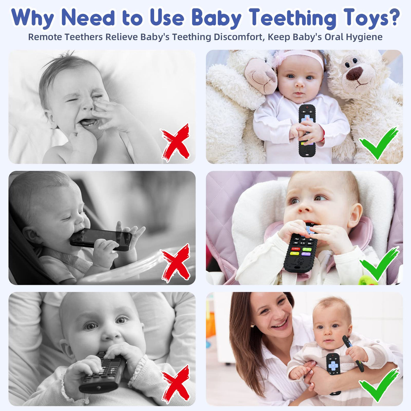 Teething rings, remote control baby teething aid toddler