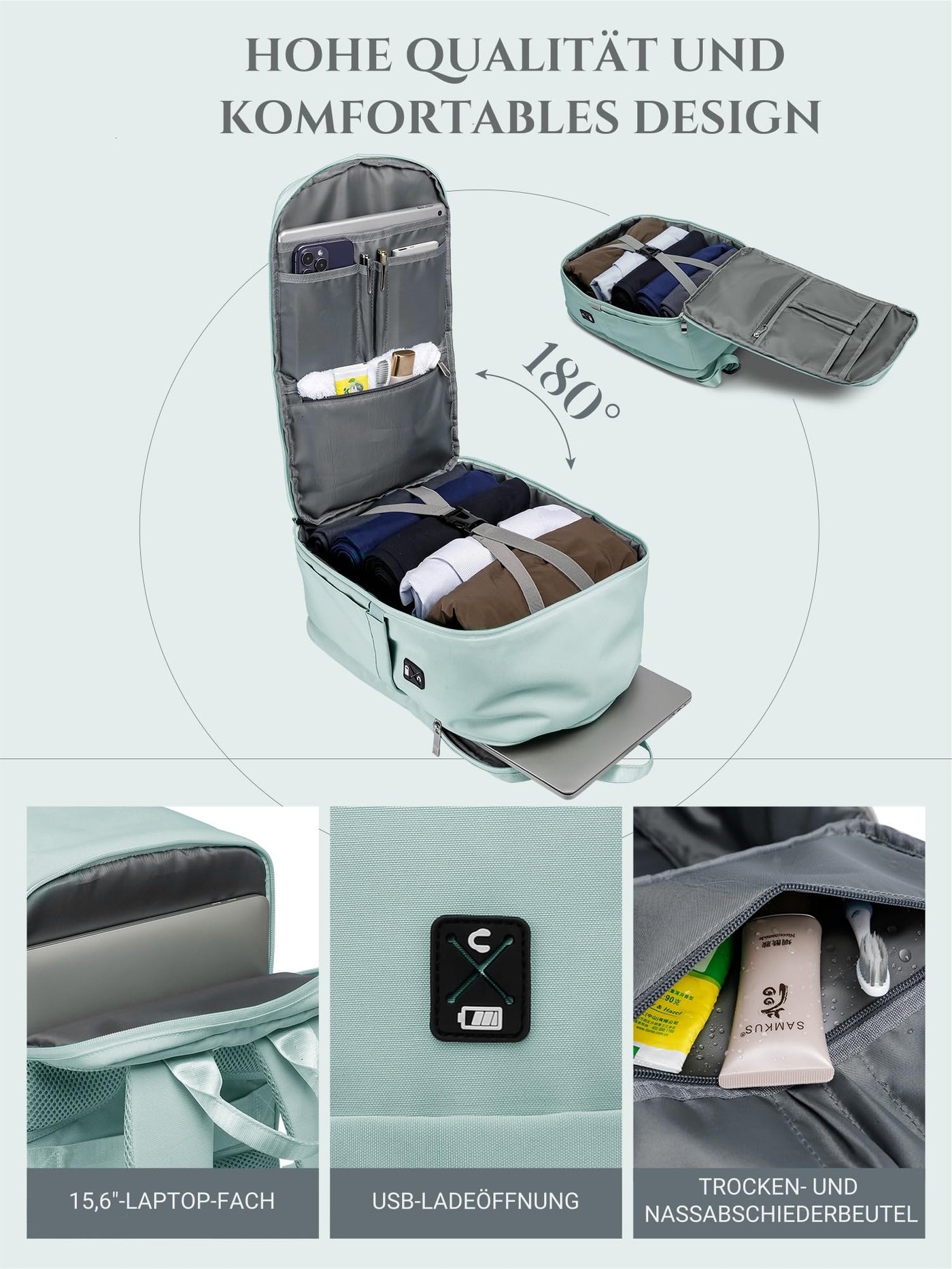 Grand sac de voyage bagage à main avion sac à dos antivol