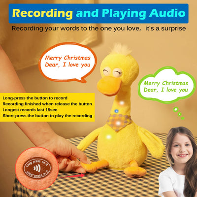 talking dancing duck, repeat what you say, imitate, record