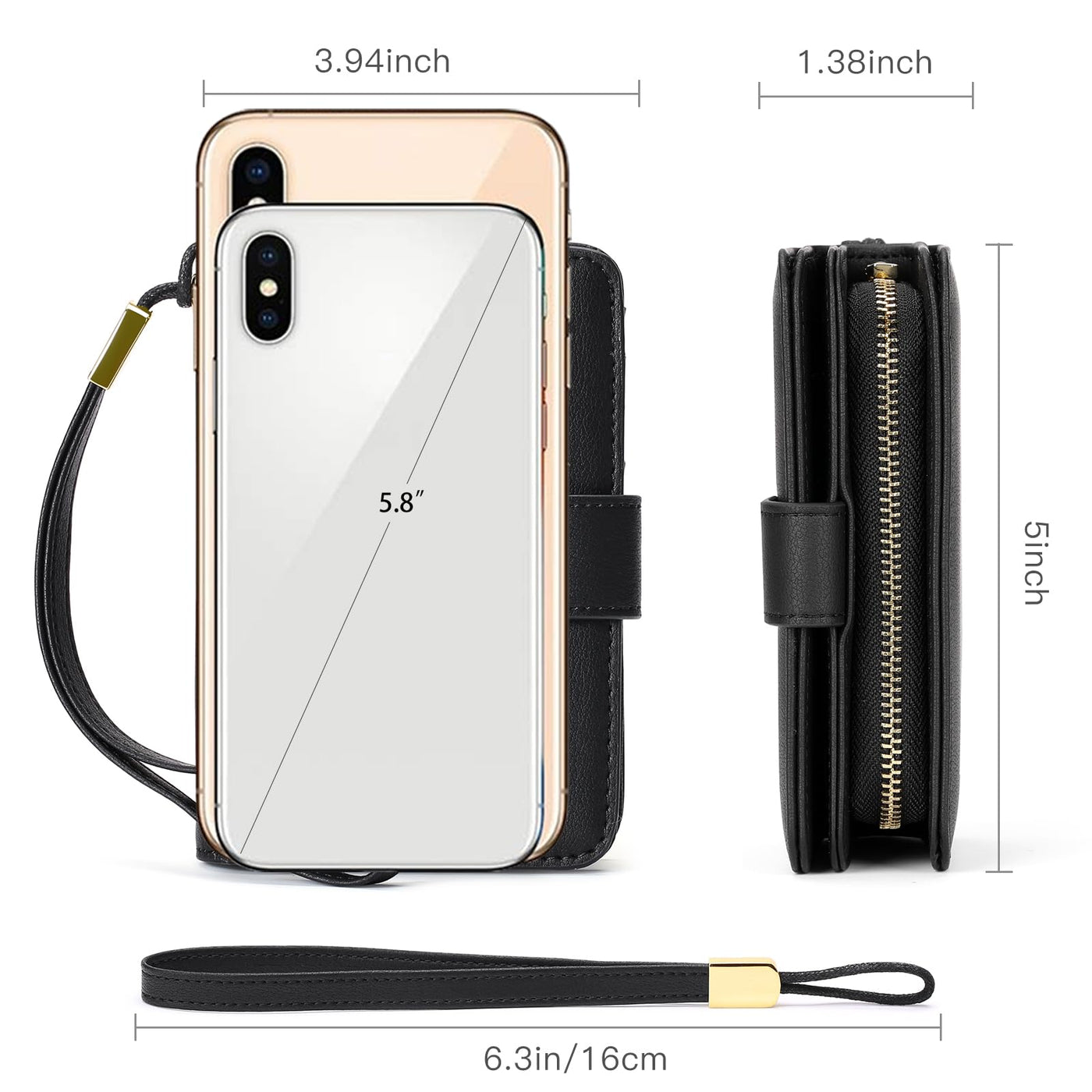 Wallet Zipper with Coin Pocket & RFID Protection