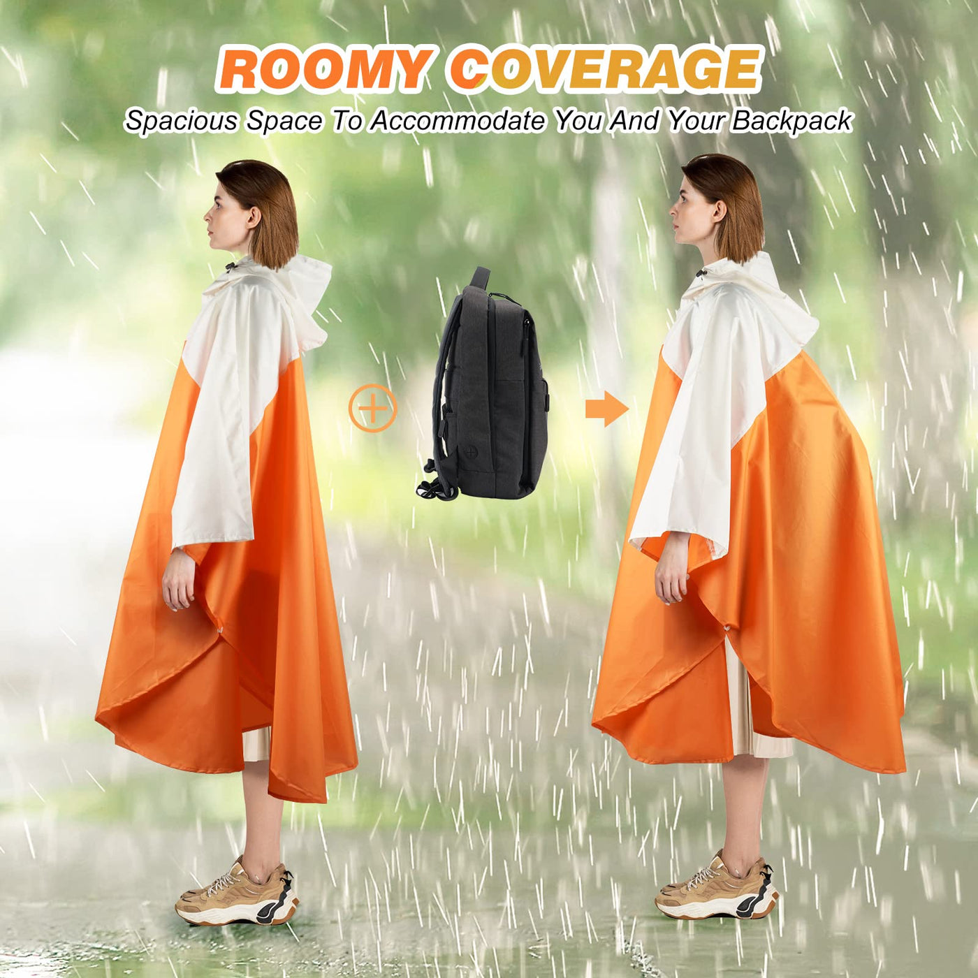 Regenponcho Atmungsaktives Regencape Leichte Regenjacke Regenjacke Regenmantel als Picknickdecke Sonnensegel