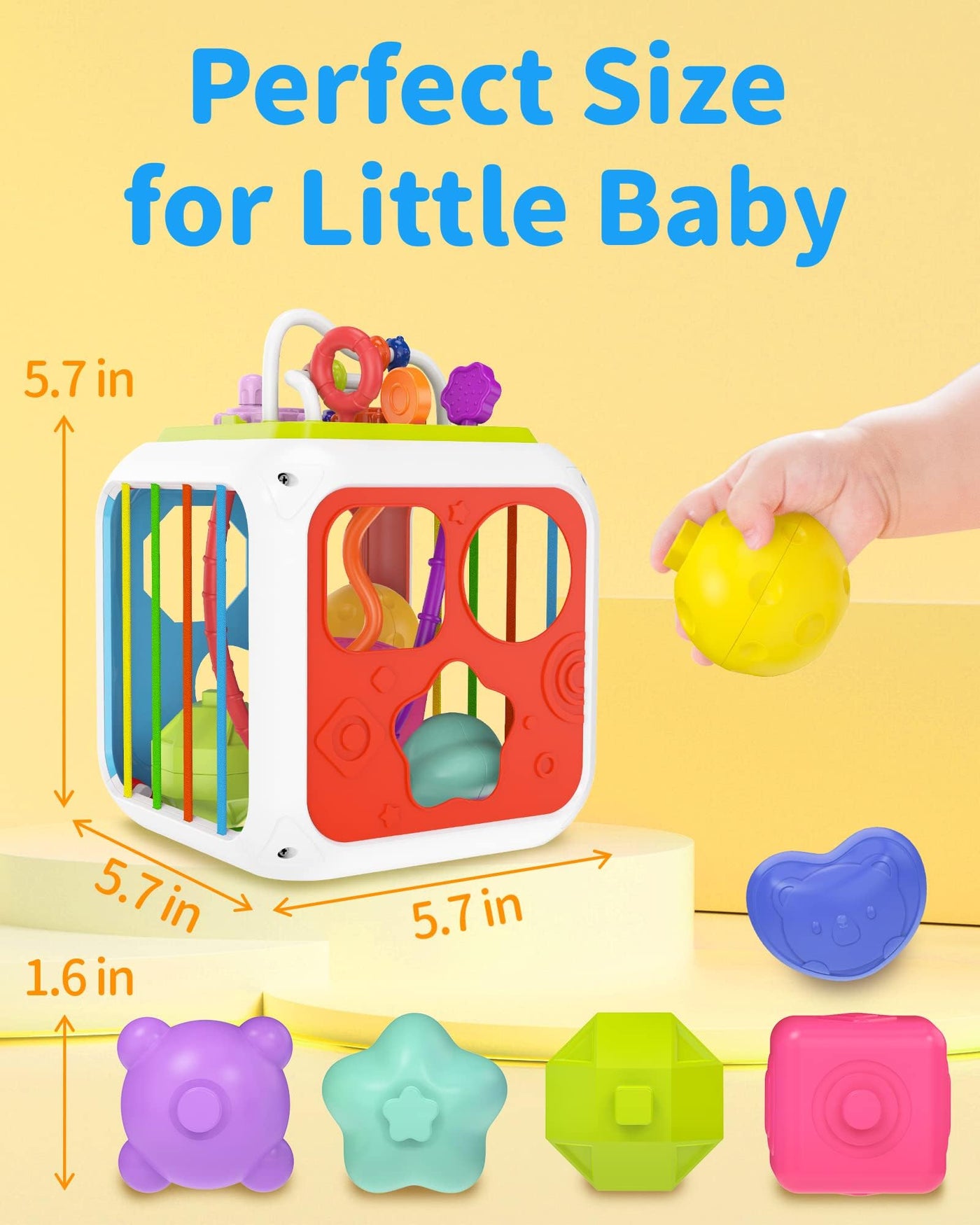 Motor activity toy Sensory Shape sorting stacking toy Baby toy Busy Activity Cube for baby