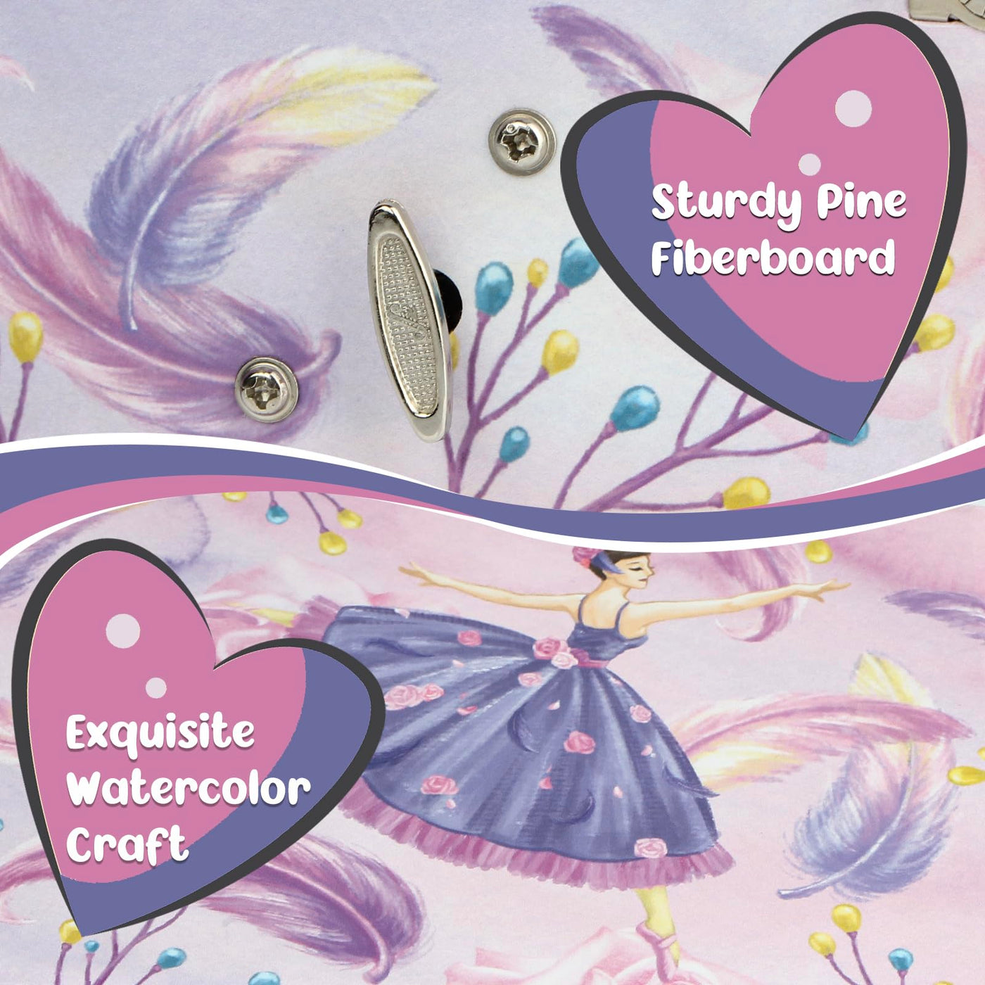 Jewelry box with music, children's jewelry box music box with spinning ballerina