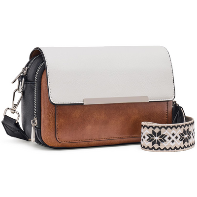 Handy Umhängetasche, Vegan Leder Crossbody Bag Umhängetasche mit verstellbarem abnehmbarem breitem Riemen