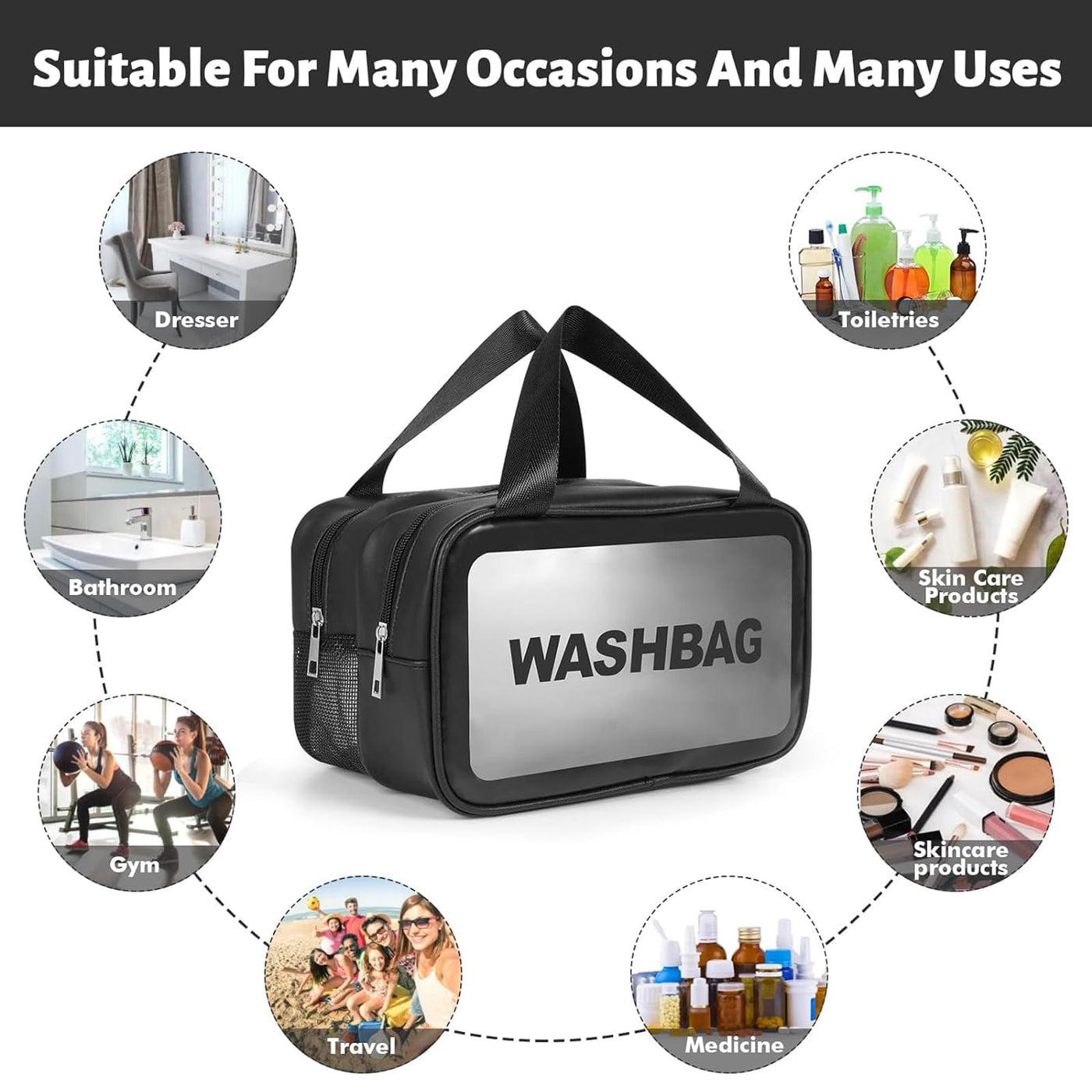 Trousse à cosmétiques, trousse de toilette pour homme，dry and wet separation, portable waterproof toilettry bag