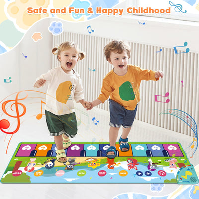 Tapis de piano pour enfants, tapis de musique pour enfants avec 8 instruments 17 chansons, tapis de danse pour bébé, tapis de piano, jeu musical pour les tout-petits.