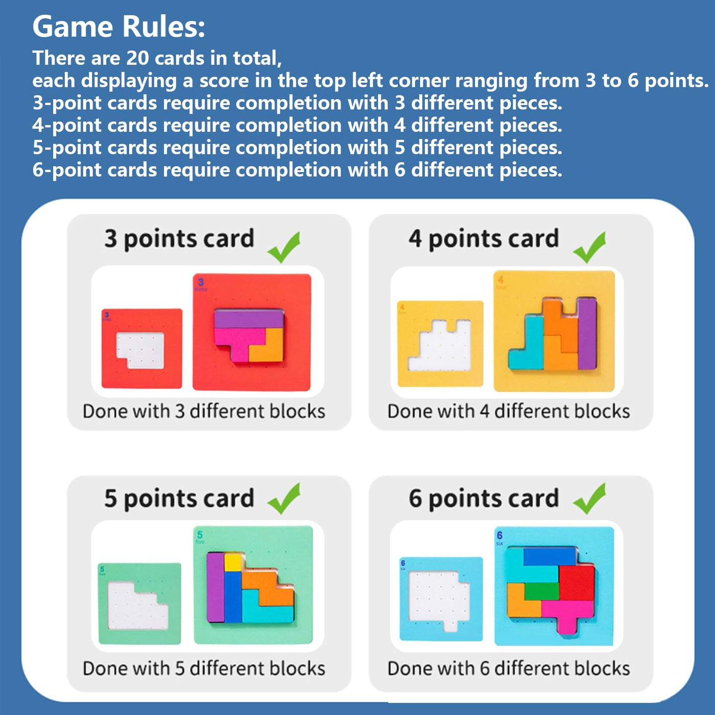 Tetris Duel Game,Puzzle en bois Tetris Tangram,Jeux de concentration pour enfants