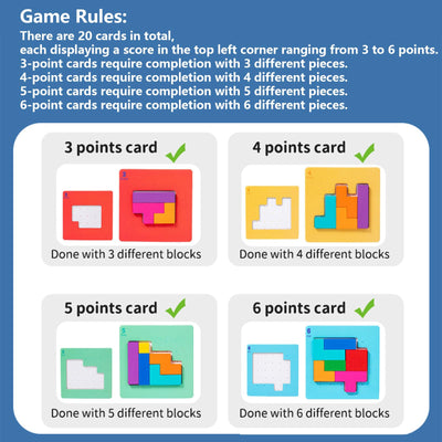 Tetris Duel Game,Puzzle en bois Tetris Tangram,Jeux de concentration pour enfants