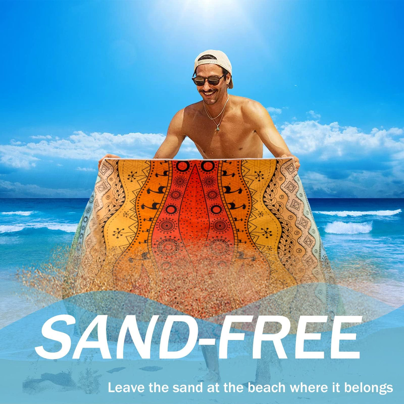 Serviette de plage en microfibre Serviette de bain grand format