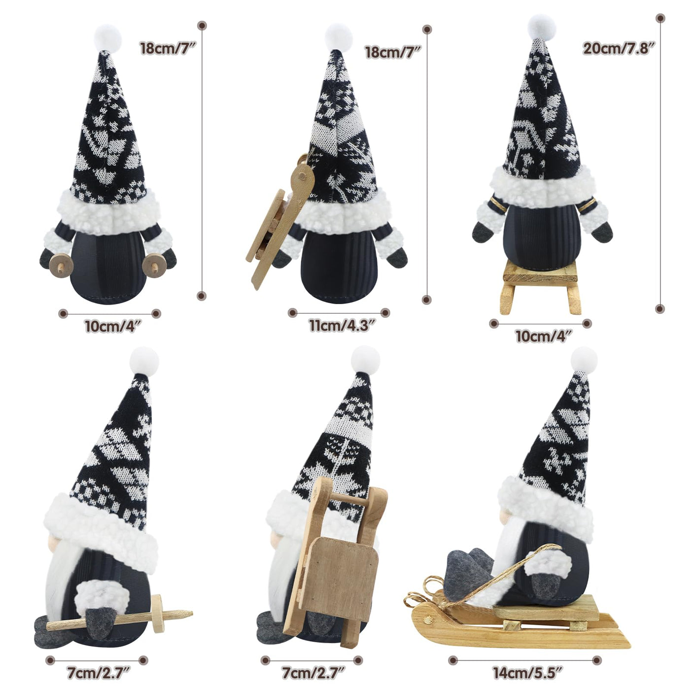 Gnome de Noël set de 3 figurines de gnome décoration de Noël décorations de Noël accessoires de gnome pour la maison décoration de cuisine