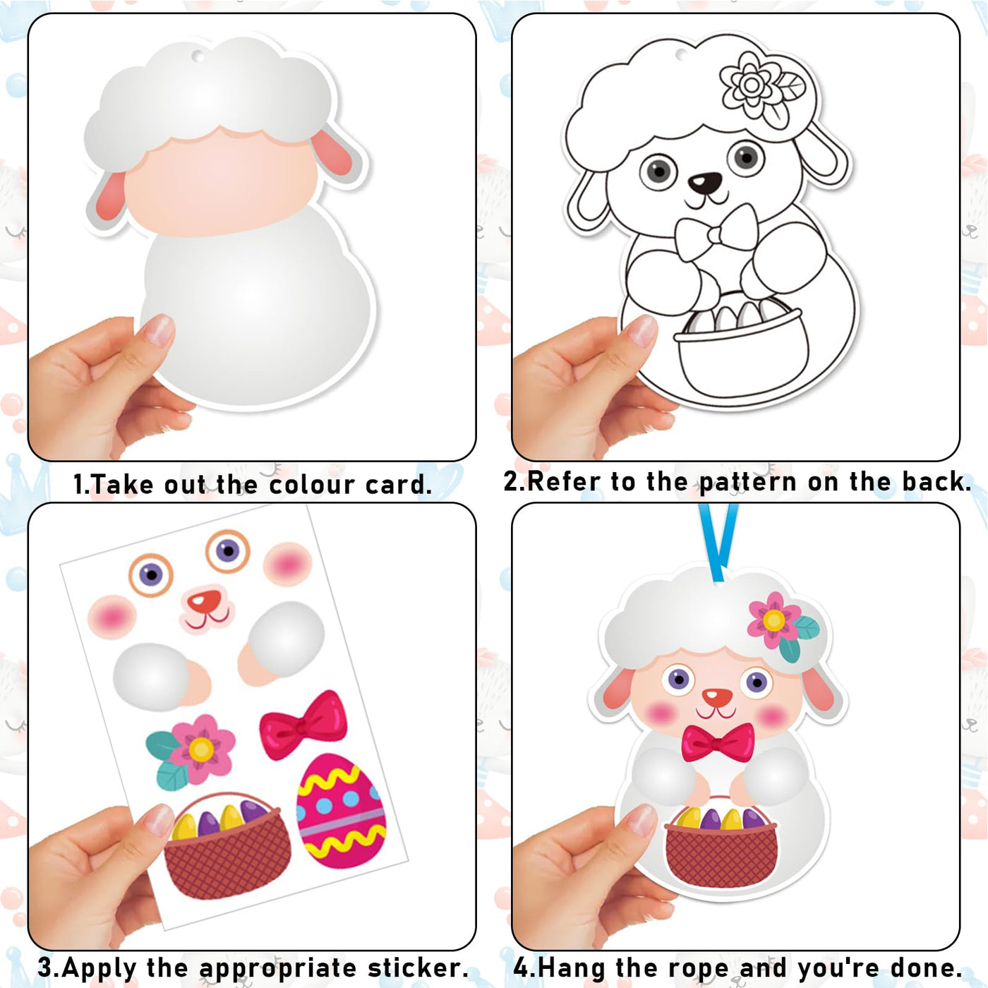 Kit d'artisanat de Pâques pour enfants, kit d'artisanat de Pâques, kit d'artisanat de Pâques pour poussins et lapins, œufs de Pâques autocollants