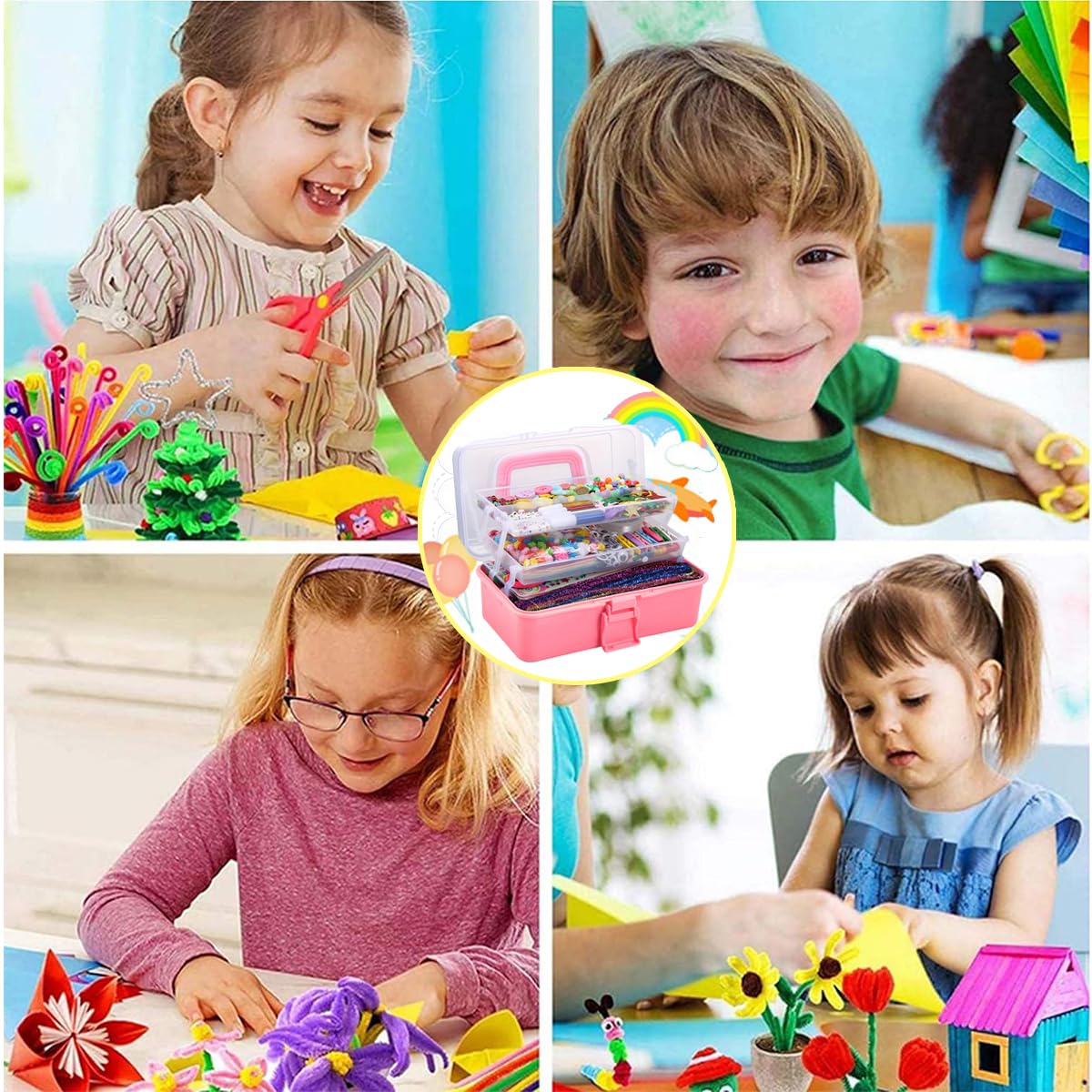 Craft kit for children, 3000+Pcs craft kit craft supplies material set, large craft box