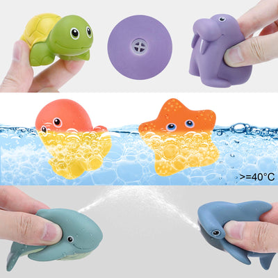 10Pcs bathtub toys for baby from 1 years, bath toys water toys baby cute water squirting animals for baby bathtub gift