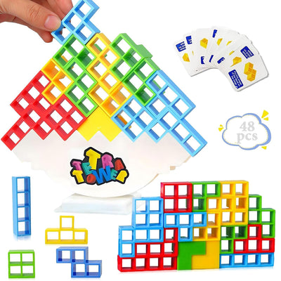 48 pieces Tetra Tower Game,Tetris Tower Balance Game,Tetris Balance Toy