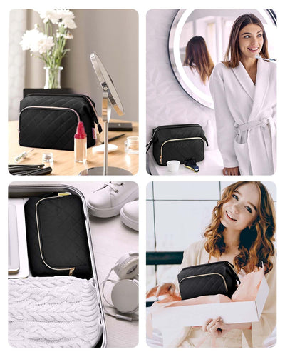 Große Schminktasche, Schminktasche mit breiter Öffnung für Make-up und Reisen