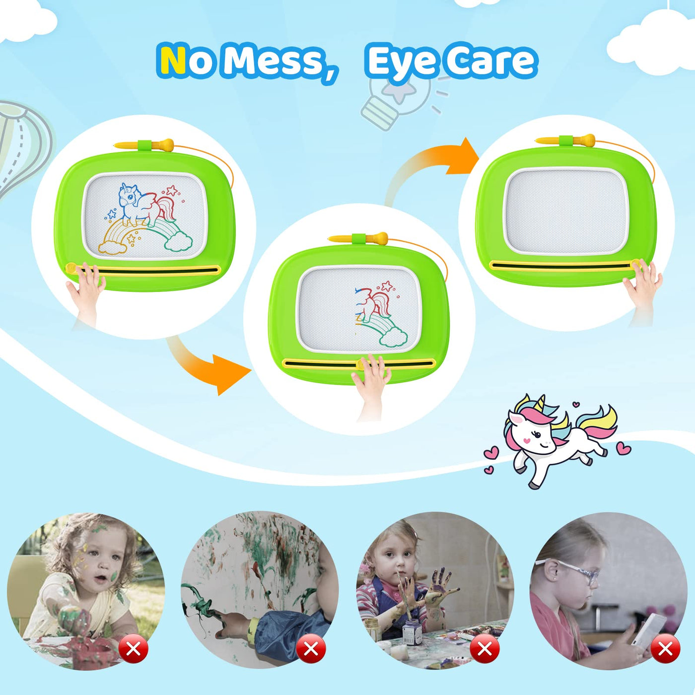 Magnetic drawing board, girls toy Magic Painting Board educational toy