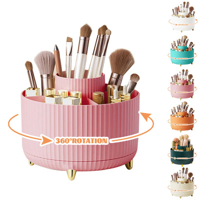 360° Make up Organizer, Brush Holder Cosmetic Storage with 5 compartments