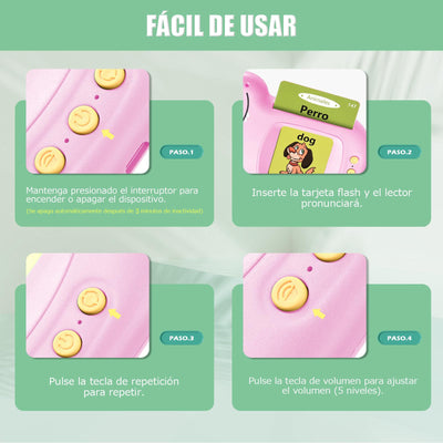 Speaking flashcards Spanish learning for children preschoolers 112 sheets 224 words