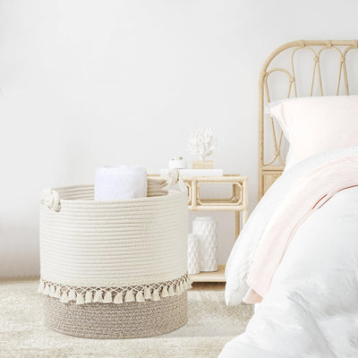 Panier à linge en coton Tissé