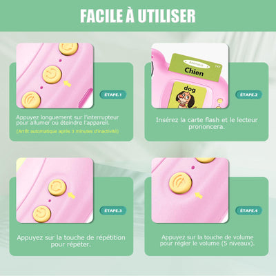 Flashcards sur l'expression orale Français pour les enfants d'âge préscolaire 112 feuilles 224 mots