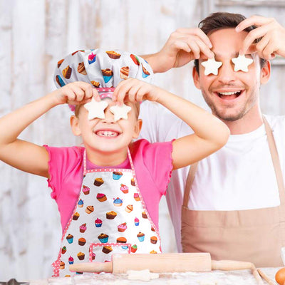 Kochset Kinderset niedliches Backset Küchenspielzeugset Zubehör Schürze mit Kochmütze