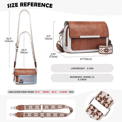 Handy Umhängetasche, Vegan Leder Crossbody Bag Umhängetasche mit verstellbarem abnehmbarem breitem Riemen