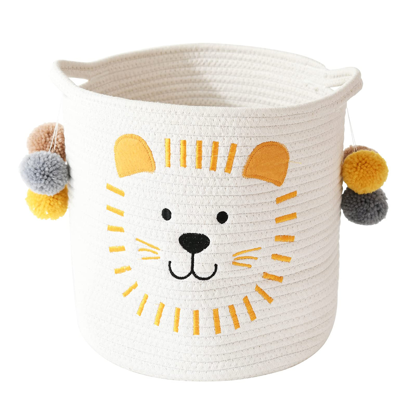 Cotton rope storage baskets with handles, storage basket for babies