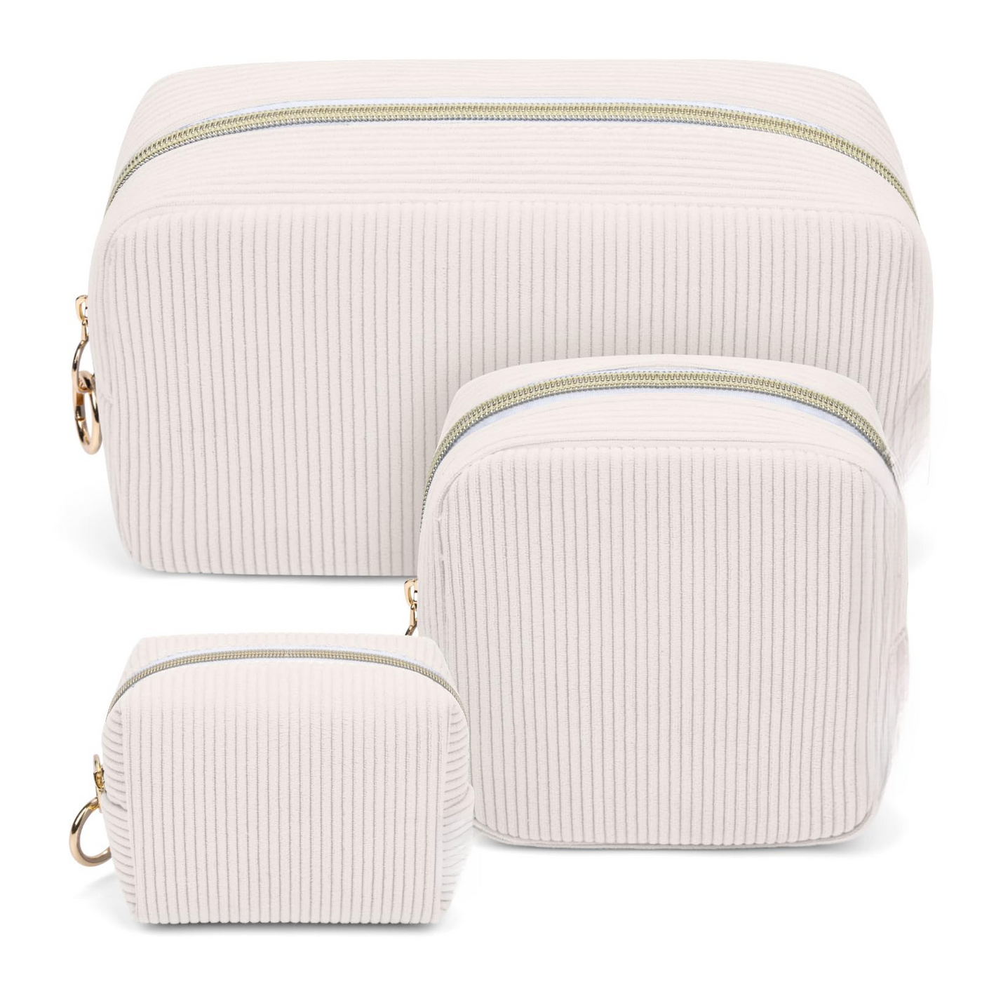 3 Piece Cosmetic Bag Small Makeup Bag Thickened Corduroy Makeup Bag