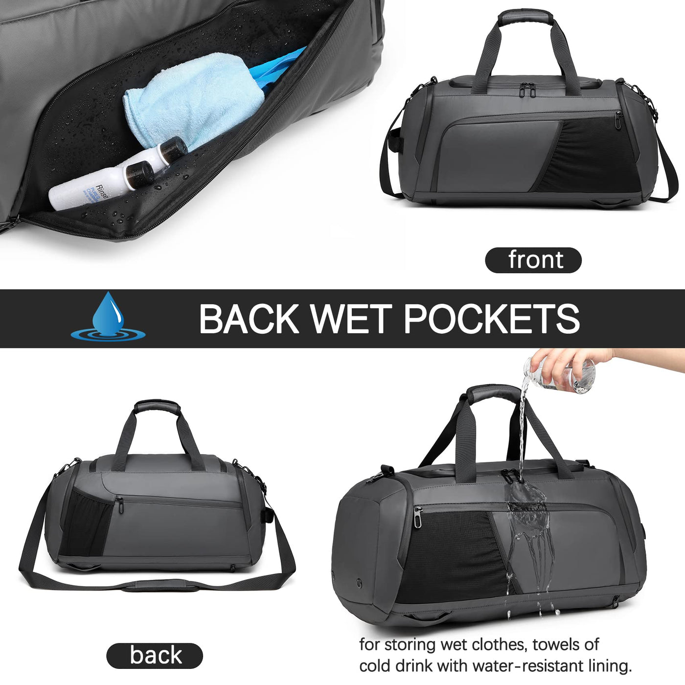 Sports bags with shoe compartment