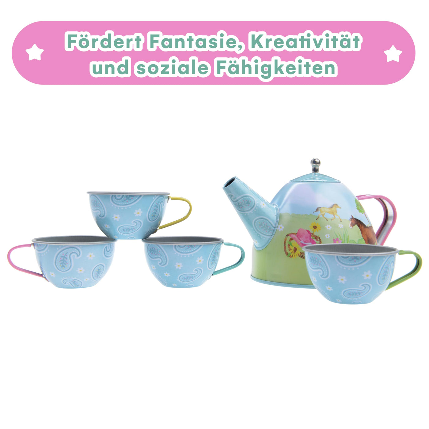 Service à thé en étain pour enfants et sac de transport, vaisselle pour enfants, cuisine ludique, 15 pièces