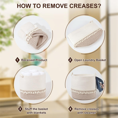 Panier à linge en coton Tissé