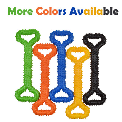 Jouet pour chien robuste en forme d'os à mâcher en caoutchouc dur avec un design convexe