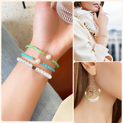 Perles pour Bracelets, Perles de Verre de Style Boho pour Enfiler
