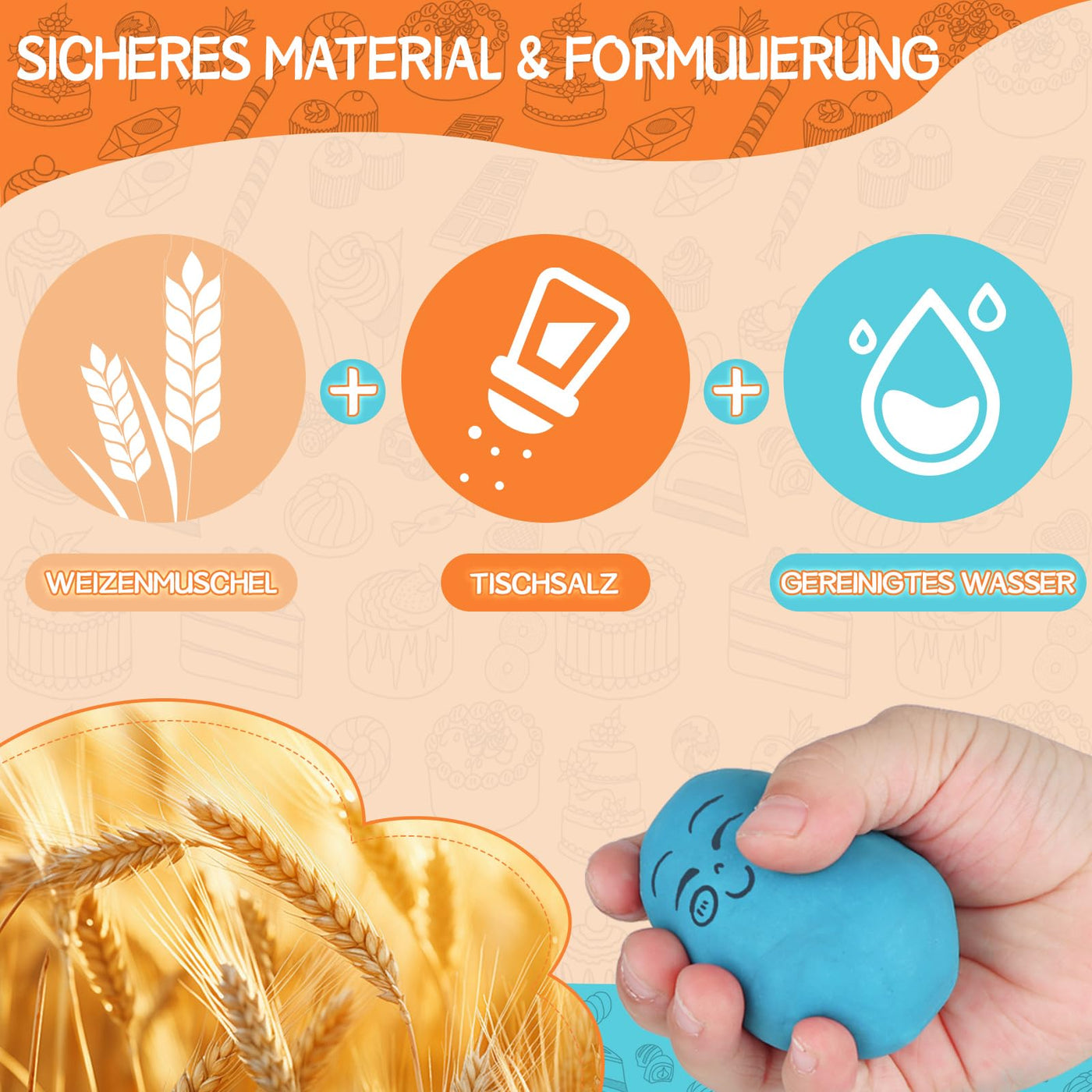 Ensemble de Pâte à Modeler pour enfants, Caisse Enregistreuse avec 12 Pâte à Modeler, Outil de Pétrissage, Scanner, Caddie, Argent Fictif, Cadeau pour Jeu de rôle