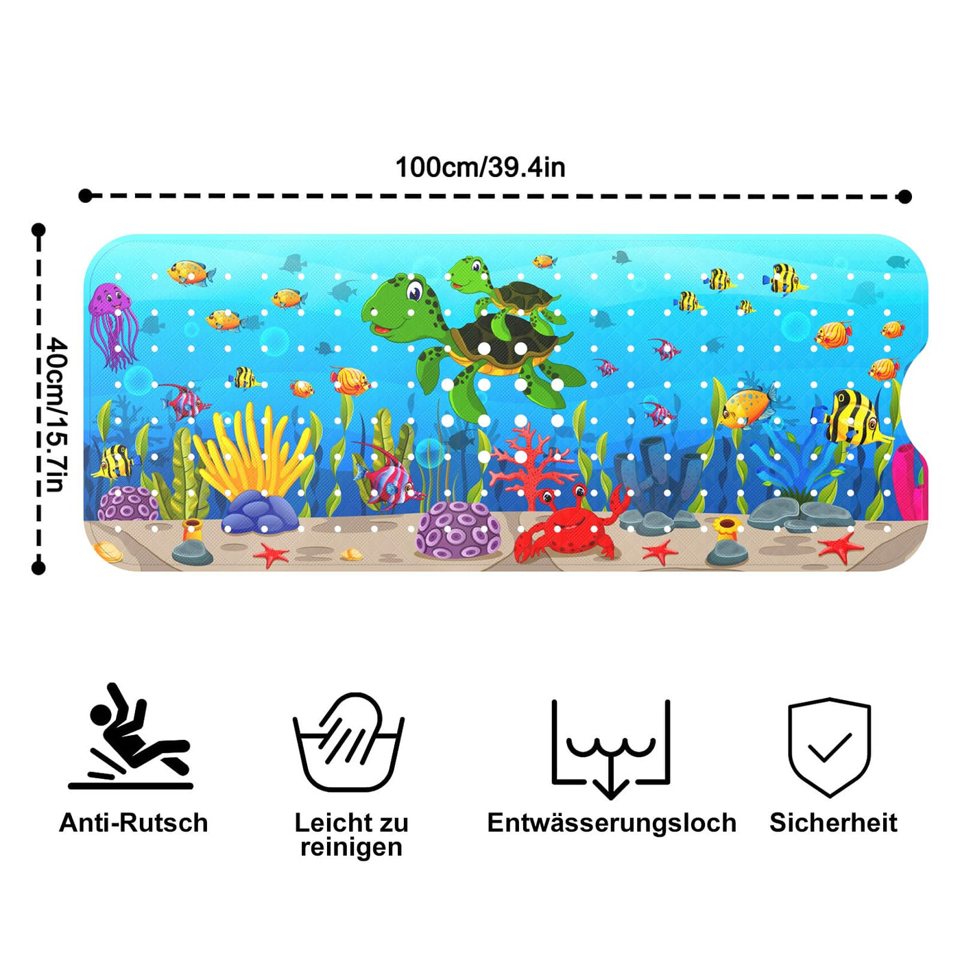 Bath mat for children, non-slip bath mat for children, extra comfortable non-slip mat, baby shower mat with suction cups