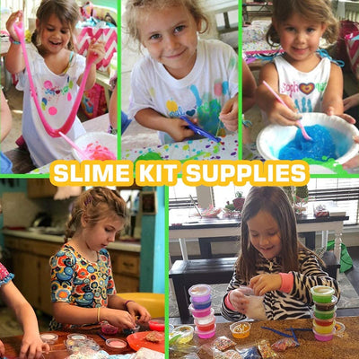  DIY Slime Kit Slime Set, Make Your Own Slime mit 18 Farben Crystal Slime, Ultimate Glow in the Dark Powder, Glitter Powder und mehr für Kunst und Handwerk 