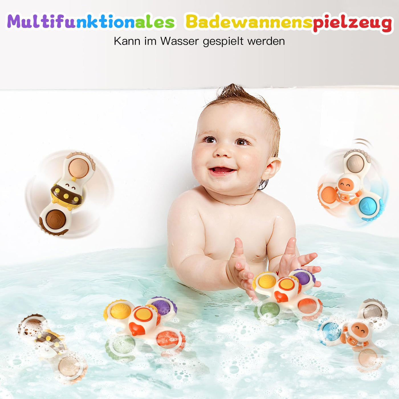 Saugnapf Spielzeug Baby 3 Stück sensorische Spinner Spielzeug für Baby Spinnerei Spielzeug