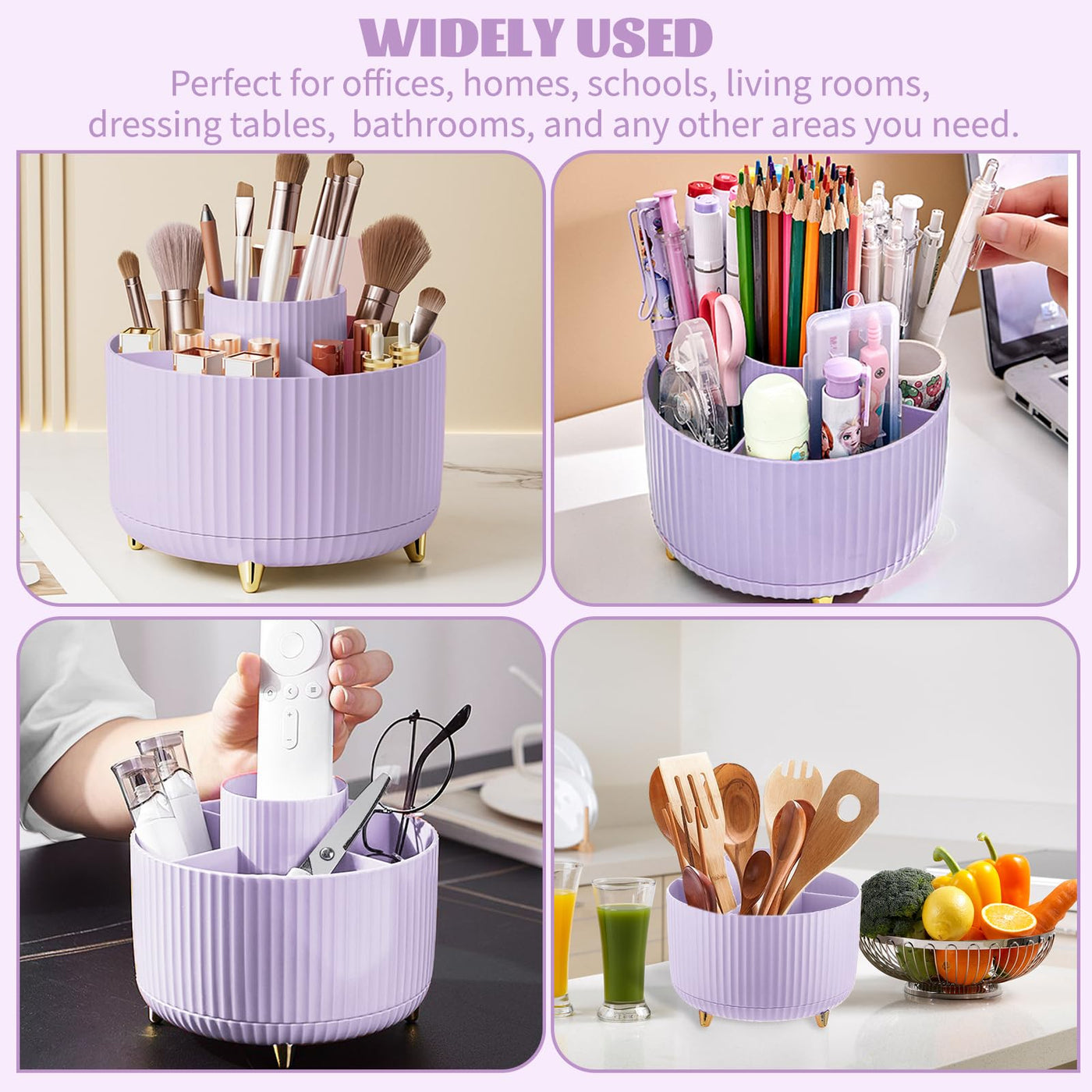 360° Make up Organizer, Brush Holder Cosmetic Storage with 5 compartments