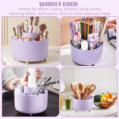 360° Make up Organizer, Brush Holder Cosmetic Storage with 5 compartments