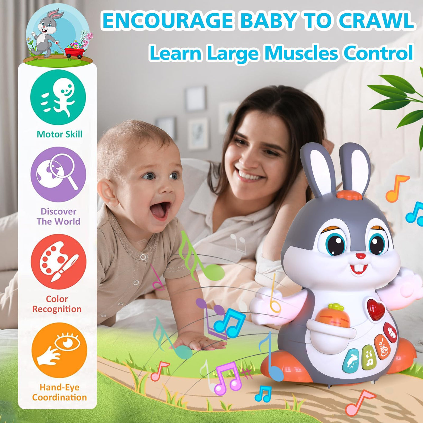 Baby musical toys toys,crawling toys baby toys ,Bunny toy Interactive learning toy with music