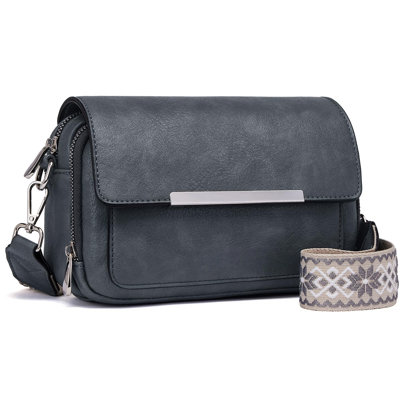 Handy Umhängetasche, Vegan Leder Crossbody Bag Umhängetasche mit verstellbarem abnehmbarem breitem Riemen