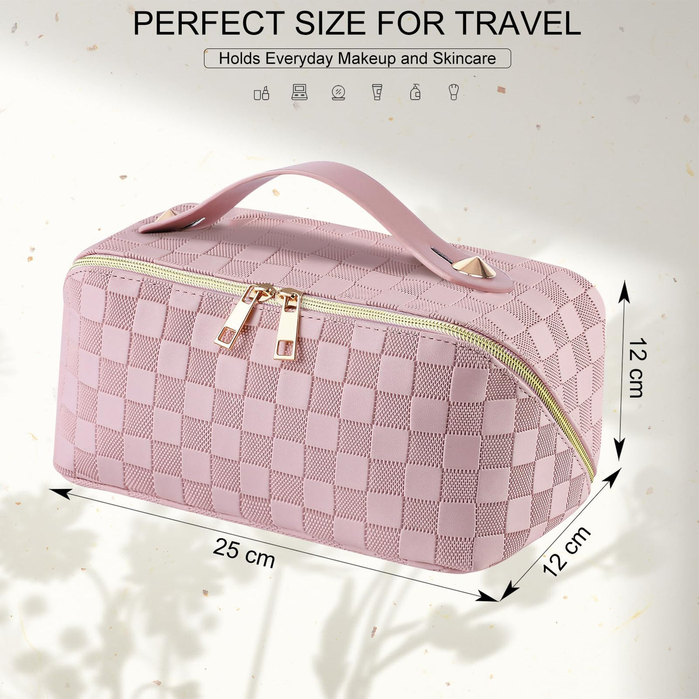 Sac à cosmétiques de voyage, sac de maquillage de grande capacité, sac de maquillage portable en cuir PU, sac de toilette, organisateur