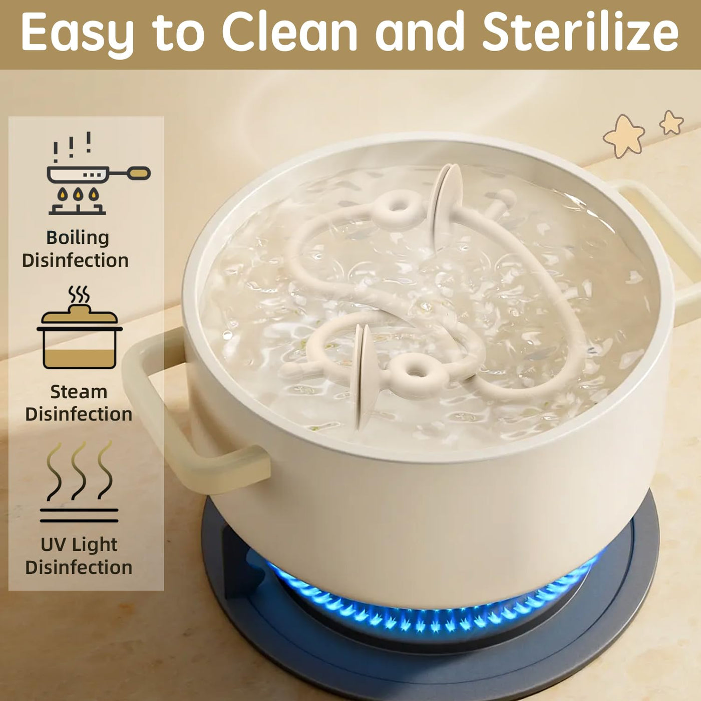 Beißring Babyspielzeug, Hochstuhl Silikon Beißspielzeug mit Saugnapf