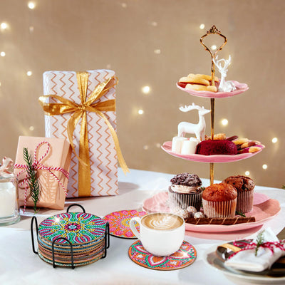 10pcs Diamond Painting Coasters With Holder